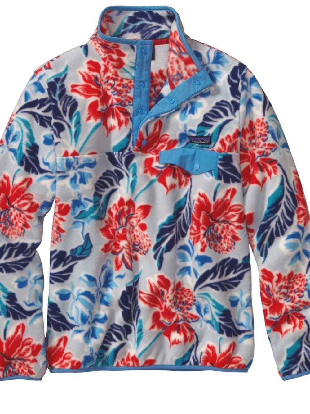 Patagonia Women’s Manoa Dusk Blue Floral Snap Pullover Size M pre-owned